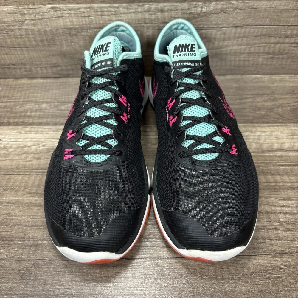 Nike Flex Supreme TR4 Black Pink Womens US Size 8 831571-008 Running Shoes